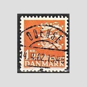 FRIMRKER DANMARK | 1962 - AFA 404 - Rigsvben 1,25 Kr. orange - Lux Stemplet Odense