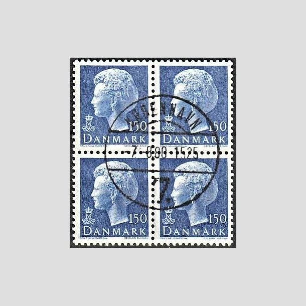 FRIMRKER DANMARK | 1978 - AFA 654 - Dronning Margrethe - 150 re bl i 4-blok - Lux Stemplet