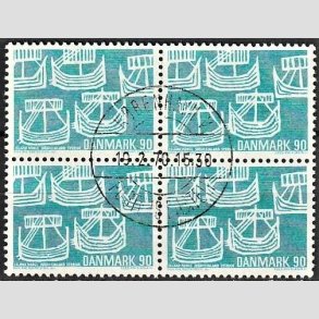 FRIMRKER DANMARK | 1969 - AFA 479 - Foreningen Norden 50 r - 90 re lysbl i 4-blok - Lux Stemplet