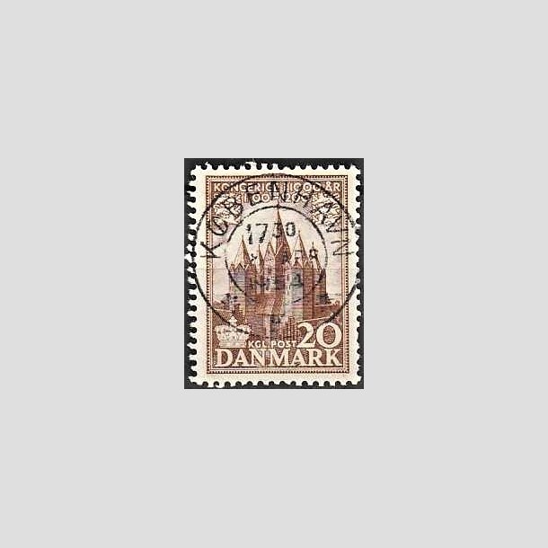 FRIMRKER DANMARK | 1953-56 - AFA 348 - Kongeriget 1000 r - 20 re brun - Pragt Stemplet