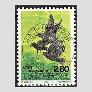 FRIM�RKER DANMARK | 1986 - AFA 865 - Danske fugle - 2,80 Kr. flerfarvet - Pragt Stemplet