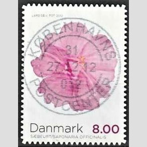FRIM�RKER DANMARK | 2012 - AFA 1715a - Efter�rsblomster - 8,00 Kr. flerfarvet - Pragt Stemplet