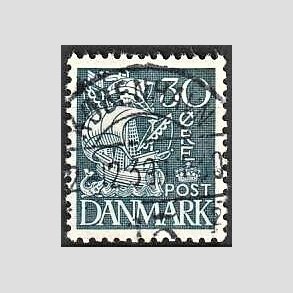 FRIM�RKER DANMARK | 1934 - AFA 215 - Karavel 30 �re bl� Type I - Lux Stemplet