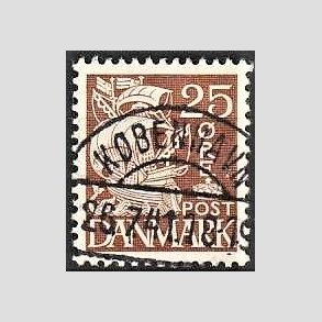 FRIM�RKER DANMARK | 1937-40 - AFA 214a - Karavel 25 �re brun Type II - Lux Stemplet