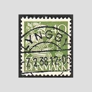 FRIM�RKER DANMARK | 1933 - AFA 208 - Karavel 40 �re gr�n Type I - Pragt Stemplet Lyngby