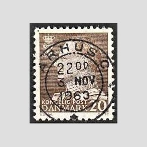 FRIMRKER DANMARK | 1961-62 - AFA 393 - Fr. IX 20 re brun - Pragt Stemplet