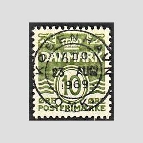 FRIM�RKER DANMARK | 1950 - AFA 318 - B�lgelinie 10 �re gr�n - Lux Stemplet