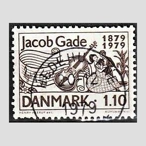 FRIM�RKER DANMARK | 1979 - AFA 692 - Jacab Gade komponist - 1,10 Kr. brun - Pragt Stemplet