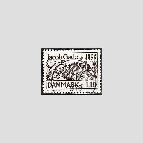 FRIMRKER DANMARK | 1979 - AFA 692 - Jacab Gade komponist - 1,10 Kr. brun - Pragt Stemplet