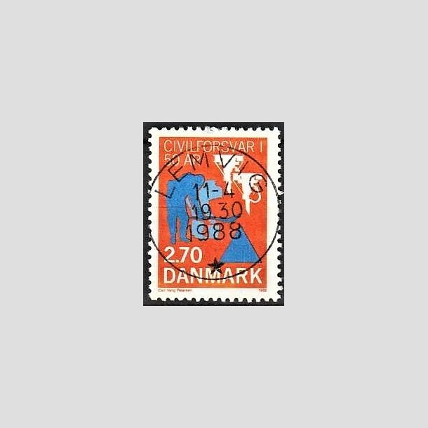 FRIMRKER DANMARK | 1988 - AFA 908 - Civilforsvaret 50 r. - 2,70 Kr. orange/bl - Pragt Stemplet Lemvig