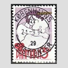 FRIM�RKER DANMARK | 1992 - AFA 1028 - Danske tegneseriefigurer - 3,50 Kr. r�d/gul - Pragt Stemplet