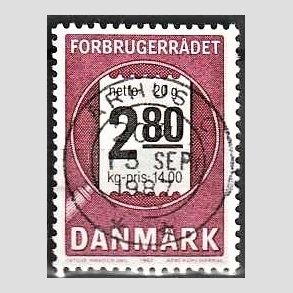 FRIM�RKER DANMARK | 1987 - AFA 878 - Forbrugerr�det 40 �r. - 2,80 Kr. lilla/sort - Pragt Stemplet