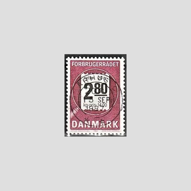 FRIMRKER DANMARK | 1987 - AFA 878 - Forbrugerrdet 40 r. - 2,80 Kr. lilla/sort - Pragt Stemplet