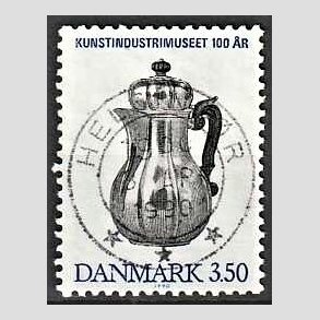 FRIMRKER DANMARK | 1990 - AFA 960 - Kunstindustrimuseet 100 r - 3,50 Kr. bl/sort - Pragt Stemplet