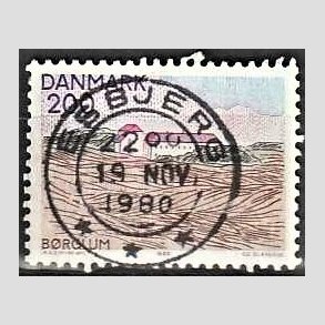 FRIM�RKER DANMARK | 1980 - AFA 702 - Nord for Limfjorden - 200 �re flerfarvet - Pragt Stemplet