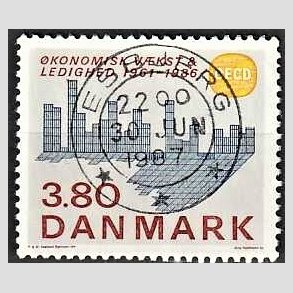 FRIM�RKER DANMARK | 1986 - AFA 875 - OEDC 25 �r - 3,80 Kr. flerfarvet - Pragt Stemplet
