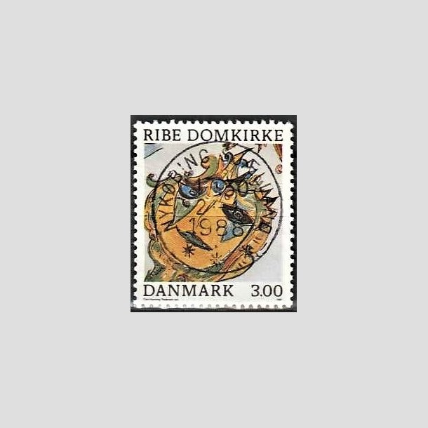 FRIMRKER DANMARK | 1987 - AFA 879 - Ribe Domkirke - 3,00 Kr. flerfarvet - Pragt Stemplet