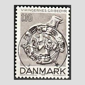 FRIM�RKER DANMARK | 1979 - AFA 684 - Vikingetiden - 1,10 Kr. brun - Pragt Stemplet