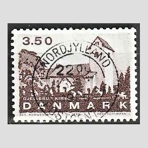 FRIMRKER DANMARK | 1990 - AFA 975 - Jyske landsbykirker - 4,75 Kr. brun - Pragt Stemplet