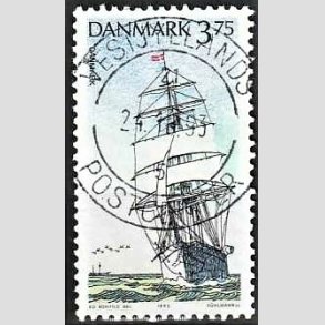FRIM�RKER DANMARK | 1993 - AFA 1045 - Sejlskibe - 3,75 Kr. flerfarvet - Pragt Stemplet