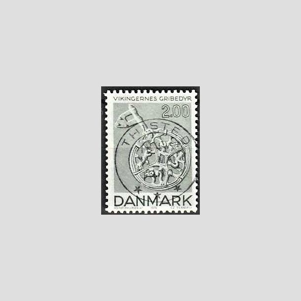 FRIMRKER DANMARK | 1979 - AFA 685 - Vikingetiden - 2 Kr. grnbl - Pragt Stemplet Thisted