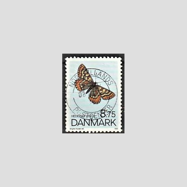 FRIMRKER DANMARK | 1993 - AFA 1039 - Sommerfugle - 8,75 Kr. flerfarvet - Pragt Stemplet