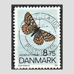 FRIM�RKER DANMARK | 1993 - AFA 1039 - Sommerfugle - 8,75 Kr. flerfarvet - Pragt Stemplet