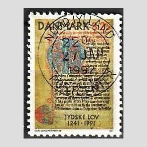FRIM�RKER DANMARK | 1991 - AFA 991 - Jyske Lov 750 �r. - 8,25 Kr. flerfarvet - Lux Stemplet