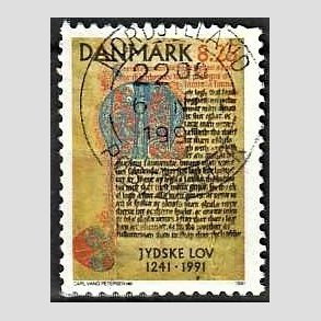 FRIM�RKER DANMARK | 1991 - AFA 991 - Jyske Lov 750 �r. - 8,25 Kr. flerfarvet - Lux Stemplet