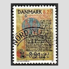 FRIM�RKER DANMARK | 1991 - AFA 991 - Jyske Lov 750 �r. - 8,25 Kr. flerfarvet - Lux Stemplet