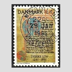 FRIM�RKER DANMARK | 1991 - AFA 991 - Jyske Lov 750 �r. - 8,25 Kr. flerfarvet - Lux Stemplet