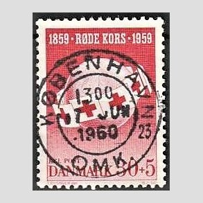 FRIMRKER DANMARK | 1959 - AFA 378 - Rde Kors - 30 + 5 re rd - Pragt Stemplet