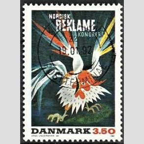 FRIM�RKER DANMARK | 1991 - AFA 999 - Dansk Plakatkunst - 3,50 Kr. flerfarvet - Pragt Stemplet
