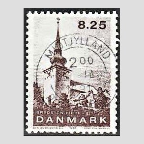FRIMRKER DANMARK | 1990 - AFA 976 - Jyske landsbykirker - 8,25 Kr. brun - Lux Stemplet