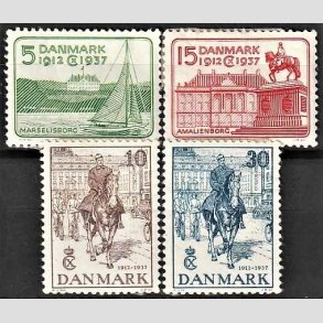 FRIMRKER DANMARK | 1937 - AFA 239-242 - Chr. X 25 rs jubilum komplet st - Ubrugt