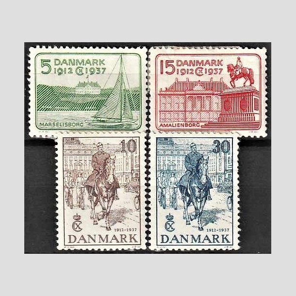 FRIMRKER DANMARK | 1937 - AFA 239-242 - Chr. X 25 rs jubilum komplet st - Ubrugt