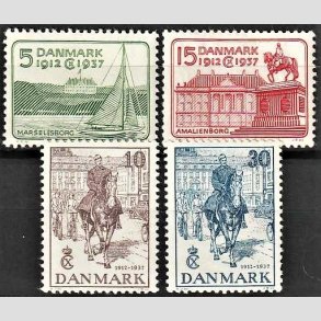 FRIMRKER DANMARK | 1937 - AFA 239-242 - Chr. X 25 rs jubilum komplet st - Ubrugt