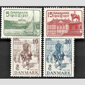 FRIMRKER DANMARK | 1937 - AFA 239-242 - Chr. X 25 rs jubilum komplet st - Ubrugt