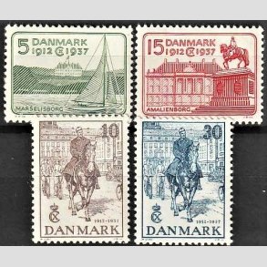 FRIMRKER DANMARK | 1937 - AFA 239-242 - Chr. X 25 rs jubilum komplet st - Ubrugt