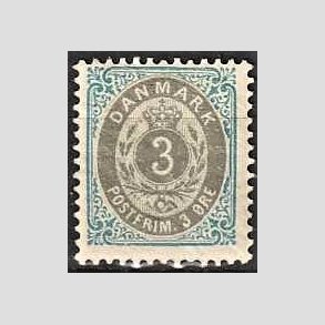FRIM�RKER DANMARK | 1902 - AFA 22C - 3 �re bl�/gr� - Ubrugt