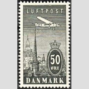 FRIMRKER DANMARK | 1934 - AFA 219 - Ny Luftpost 50 re gr - Postfrisk
