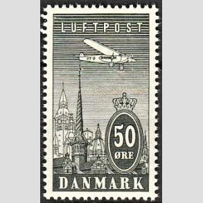 FRIMRKER DANMARK | 1934 - AFA 219 - Ny Luftpost 50 re gr - Postfrisk