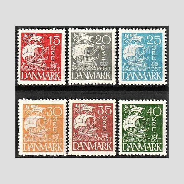 FRIMRKER DANMARK | 1927 - AFA 169-174 - Karavel i komplet st - Ubrugt