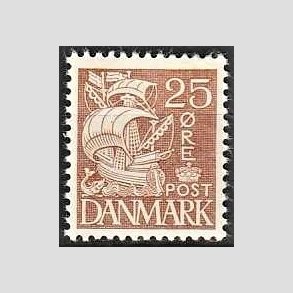 FRIMRKER DANMARK | 1934 - AFA 214 - Karavel 25 re brun Type I - Postfrisk