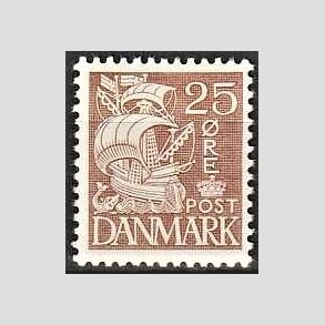 FRIMRKER DANMARK | 1934 - AFA 214 - Karavel 25 re brun Type I - Ubrugt