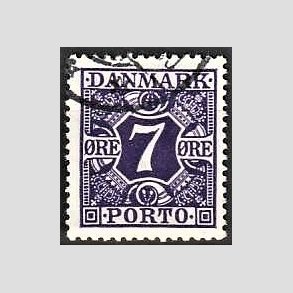 FRIMRKER DANMARK | 1930 - AFA 21 - 7 re violet - Stemplet