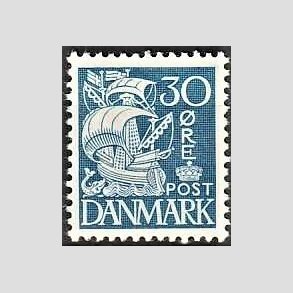 FRIMRKER DANMARK | 1937-40 - AFA 215a - Karavel 30 re bl Type II - Postfrisk
