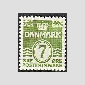 FRIMRKER DANMARK | 1938 - AFA 247 - Blgelinie 7 re grn - Postfrisk