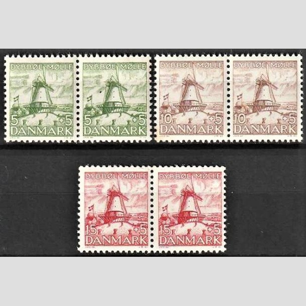 FRIMRKER DANMARK | 1937 - AFA 238,237,236 - Dybbl Mlle st i parstykker - Postfrisk