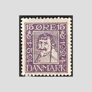 FRIM�RKER DANMARK | 1924 - AFA 137 - Postjubil�um 15 �re violet - Ubrugt